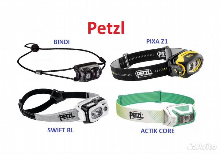 Petzl Фонари bindi, pixa Z1, swift RL, actik core