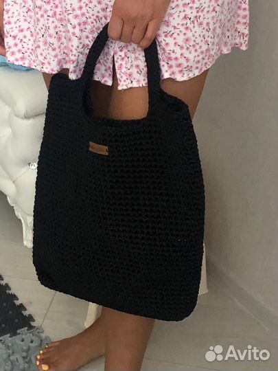 Вязаная сумка шопер