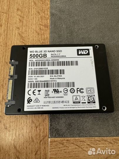 SSD WD blue 500 GB жесткий диск