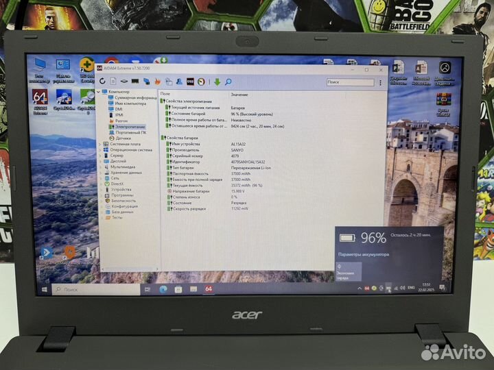 Acer 15.6 core i7 5500U/Nvidia940m2Gb/16Gb/SSD512