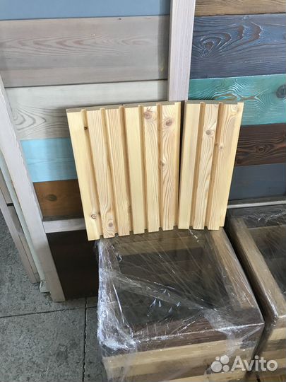 Имитация реечного декора из лиственницы