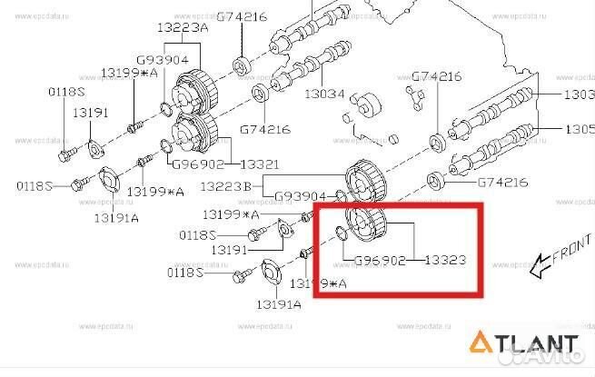 Шестерни распредвалов левый subaru legacy