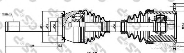 Привод в сборе ssangyong musso (FJ) 266002 GSP