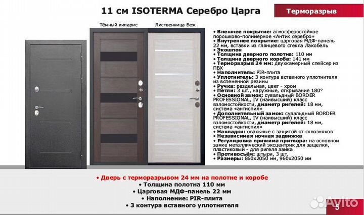 Дверь с терморазрывом
