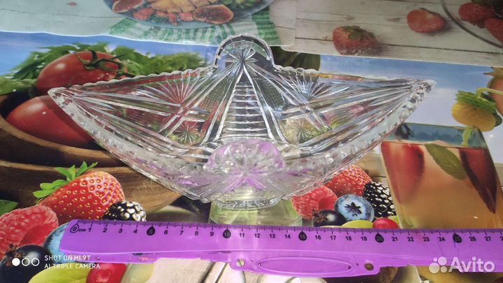 Хрустальная конфетница Лодочка