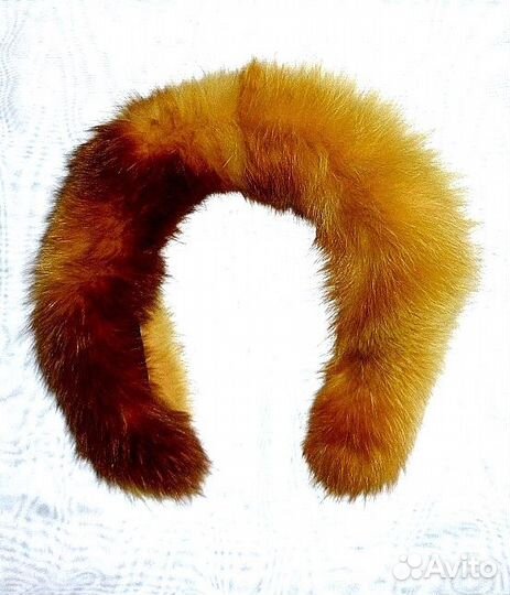 Опушка для капюшона, натуральный мех песец