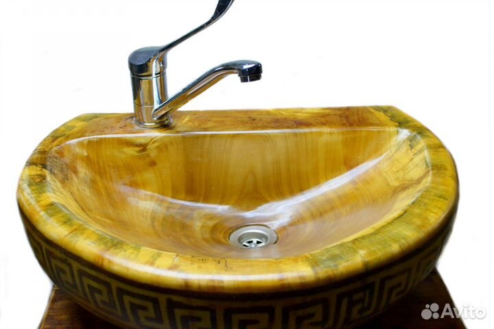 Деревянная раковина с тумбой