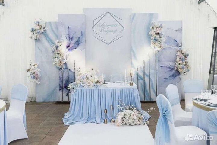 Украшение зала на свадьбу, юбилей, фотозона