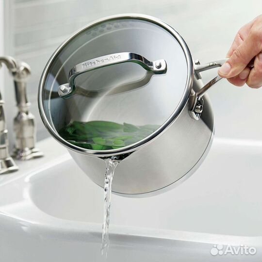 KitchenAid набор 10 пр Матовая сталь для Всех плит