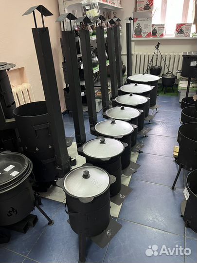 Казан чугунный узбекский Наманган + печь. Комплект