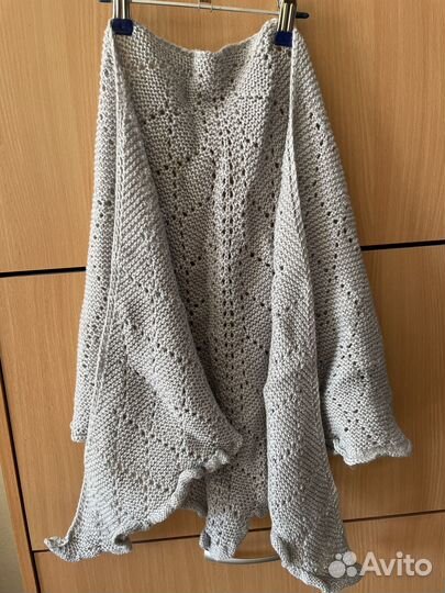 Шаль вязаная шерстяная