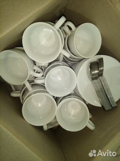 Чайный набор чашка блюдце ложка 25 шт