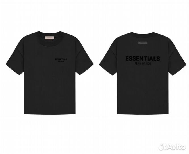 Футболка essentials fear of god оверсайз черная