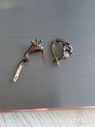 Серьги лилии 925 серебро СССР 2хю