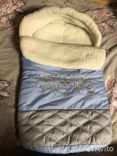 Зимний конверт в коляску на овчине