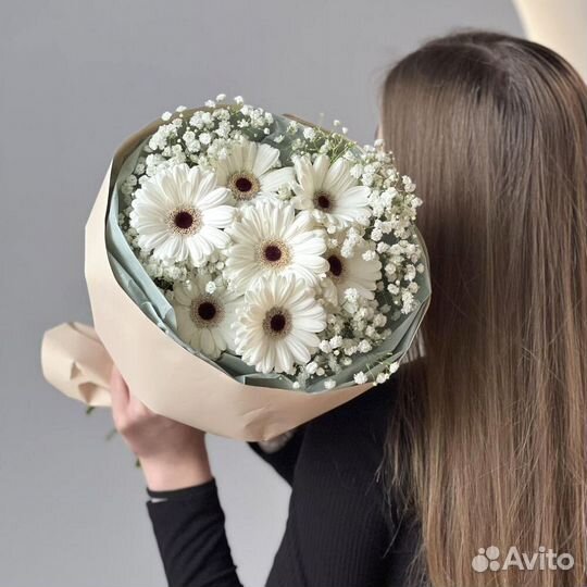 Букет гермини и нежная гипсофила