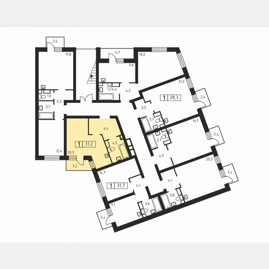 Квартира-студия, 31,2 м², 2/3 эт.