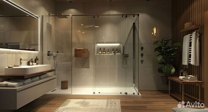 Душевые стеклянные перегородки