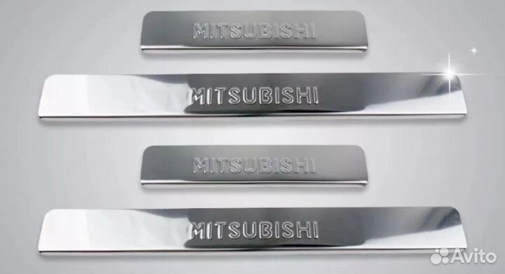 Накладки на пороги mitsubishi lancer 10, outlander