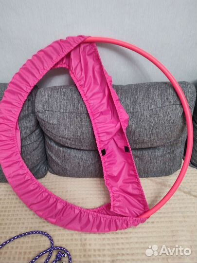 Обруч с чехлом и скакалка для гимнастики