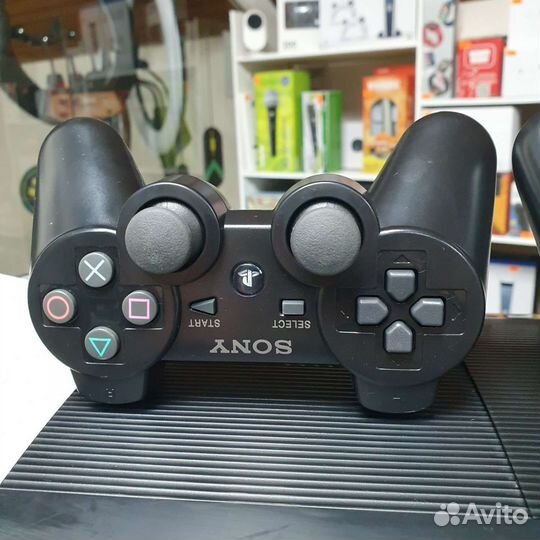 Sony PS3 Super slim + 22 игры, 2 геймпада