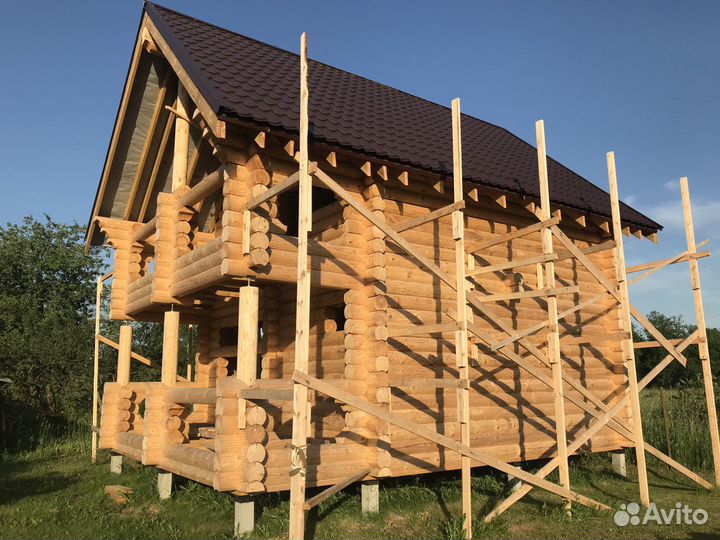 Сруб дома бани из бревна