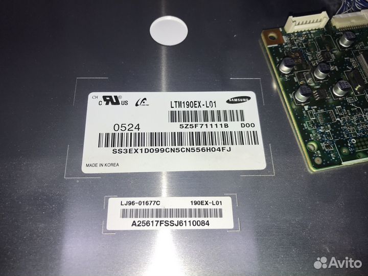 Матрица Samsung LTM190EX-L01, с платой управления
