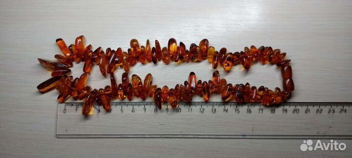 Янтарные бусы. Ожерелье. 45 см. 46 г
