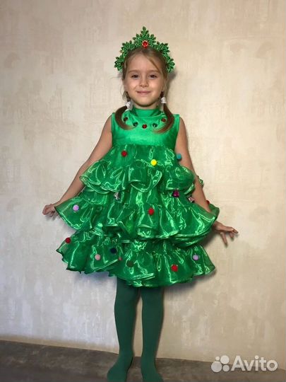 Карнавальный костюм ёлка ёлочка рост 110-125 см