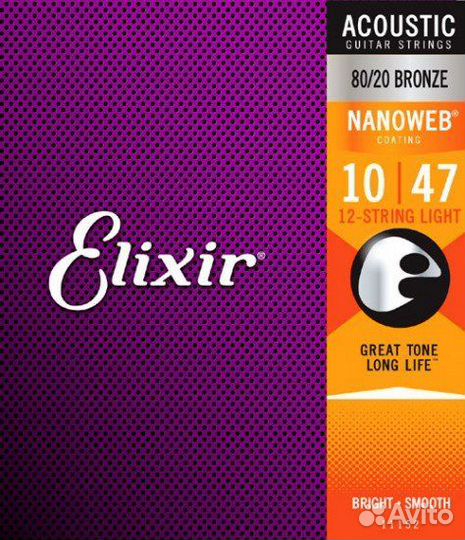 11152 nanoweb Струны для 12-струнки, Elixir