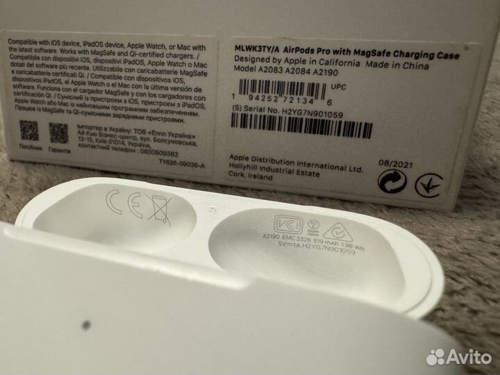 Наушники apple AirPods pro 1 MagSafe (original)