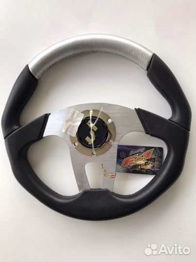 Спортивный руль Momo Drifting d13, серебристый