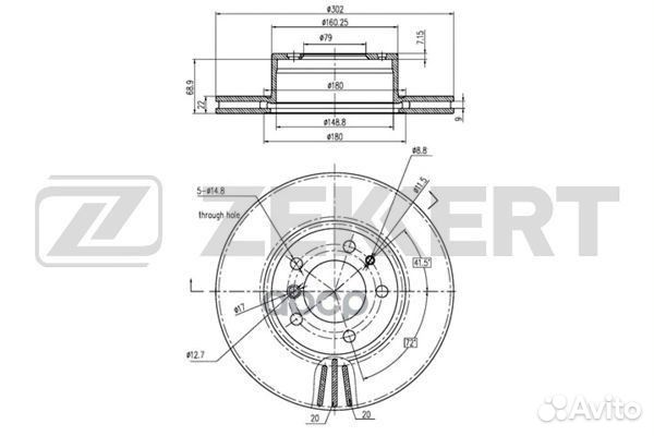 Диск торм. перед. BMW 5 (E34) 87- 7 (E32) 87