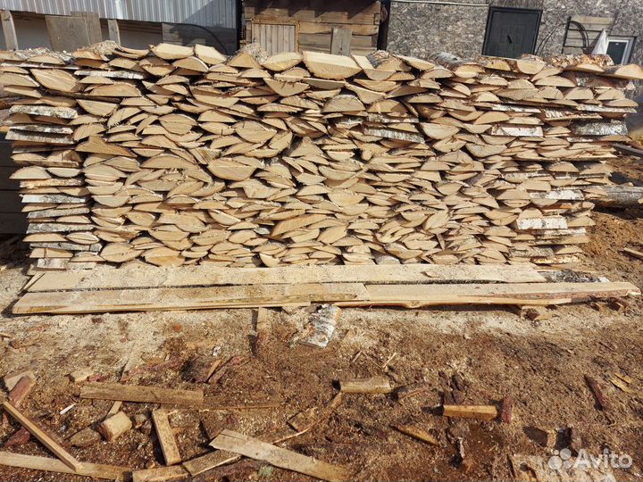 Дрова березовые сухие, горбыль пиленный