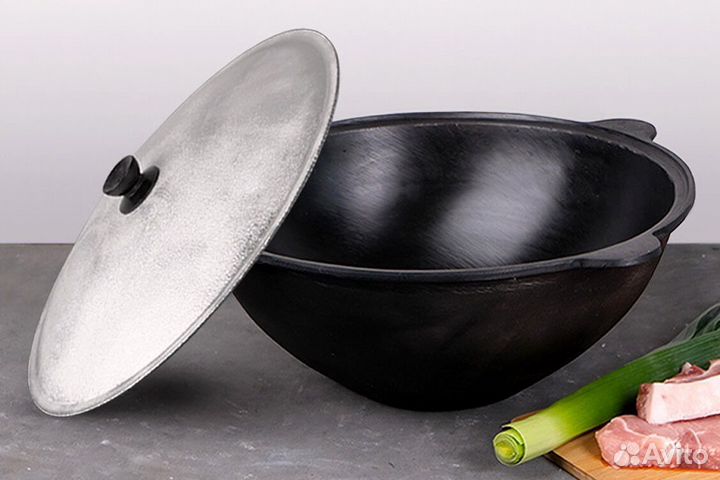 Казан с чугунной крышкой 8-12л