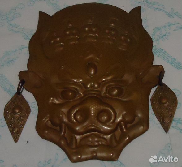2 Маски Бога Чжамсаран медная монгольск.Сов.1985 г