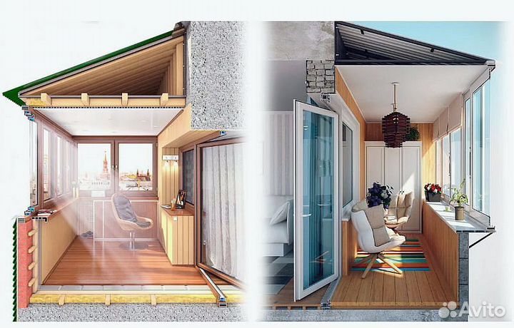 Остекление и отделка балконов и лоджий под ключ