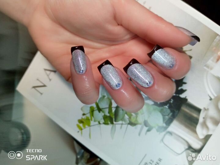 Гель лак,комби маникюр, наращивание