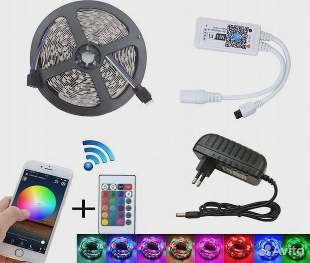 Контроллер Wi-Fi + светодиодная лента 5 м