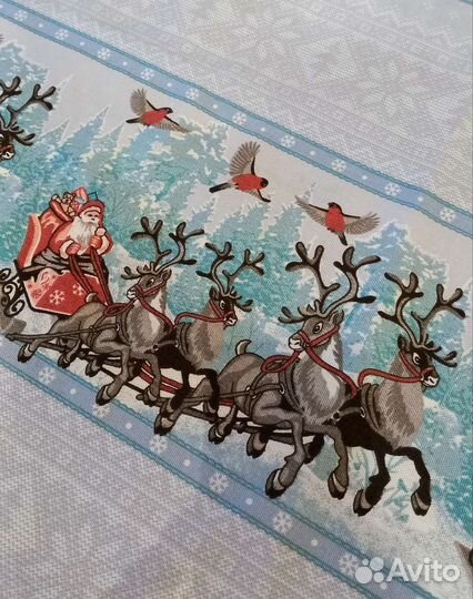 Новогодняя скатерть (рогожка)