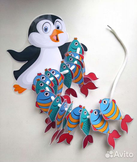 Развивающая игра для детей Шнуровка пингвин, заяц