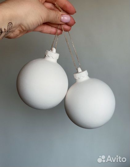Шар фарфоровый для росписи 9 см Елочная игрушка