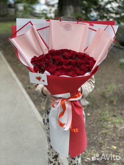 Букет из роз. Букеты гиганты 120 см
