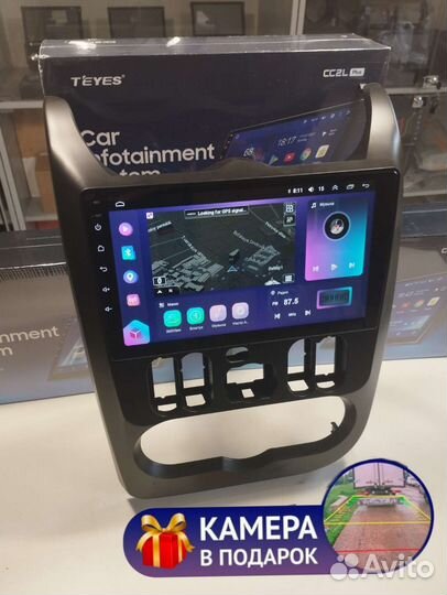 Магнитола renault logan android черная рамка