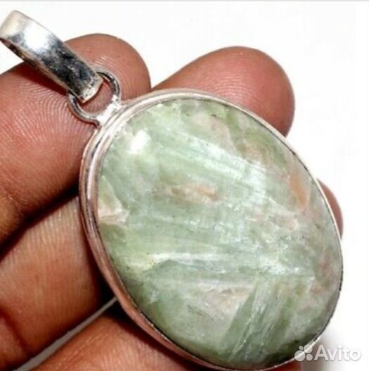 Кулон из природного серафинита в серебре