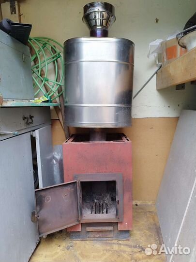Печка для бани с баком бу