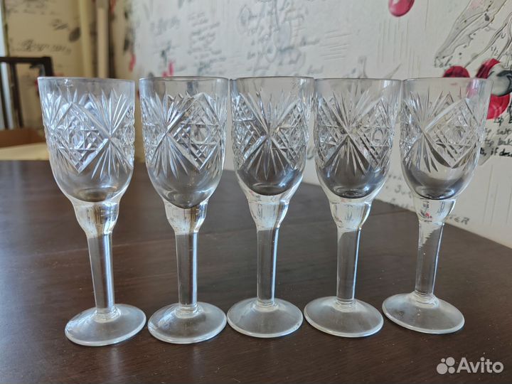 Хрустальные рюмки и стопки СССР 5+5