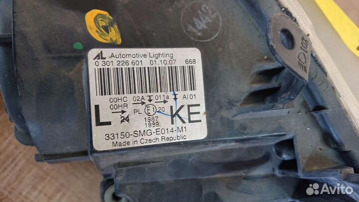 Фара левая Honda Civic 8 2007