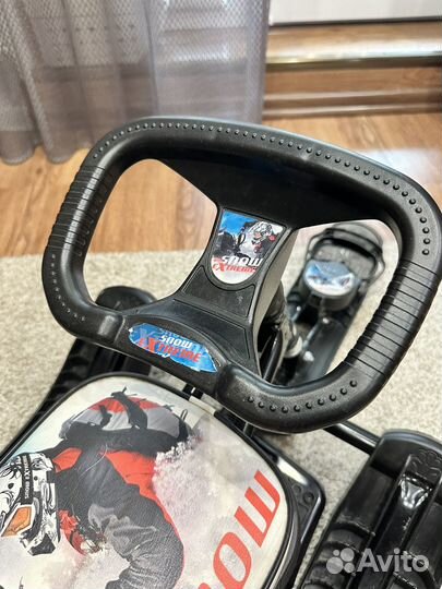 Детский снегокат Ника со спинкой, с рулем