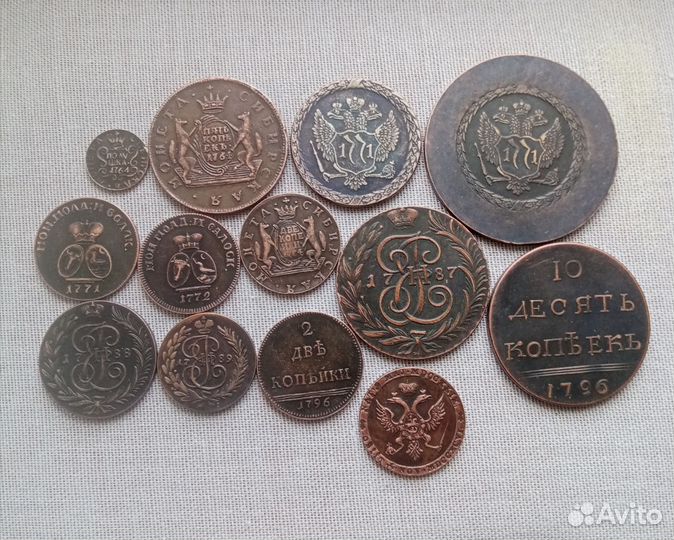 Копии медных монет Екатерина II (1762-1796)